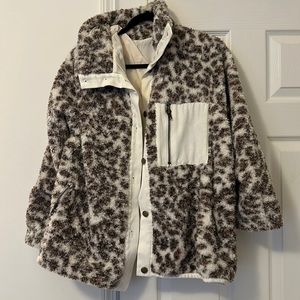 Leopard faux shearling coat